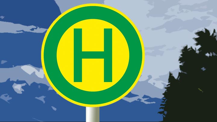 Schild für Haltestelle