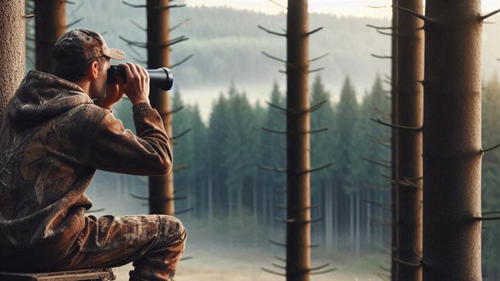 Jäger mit Fernglas