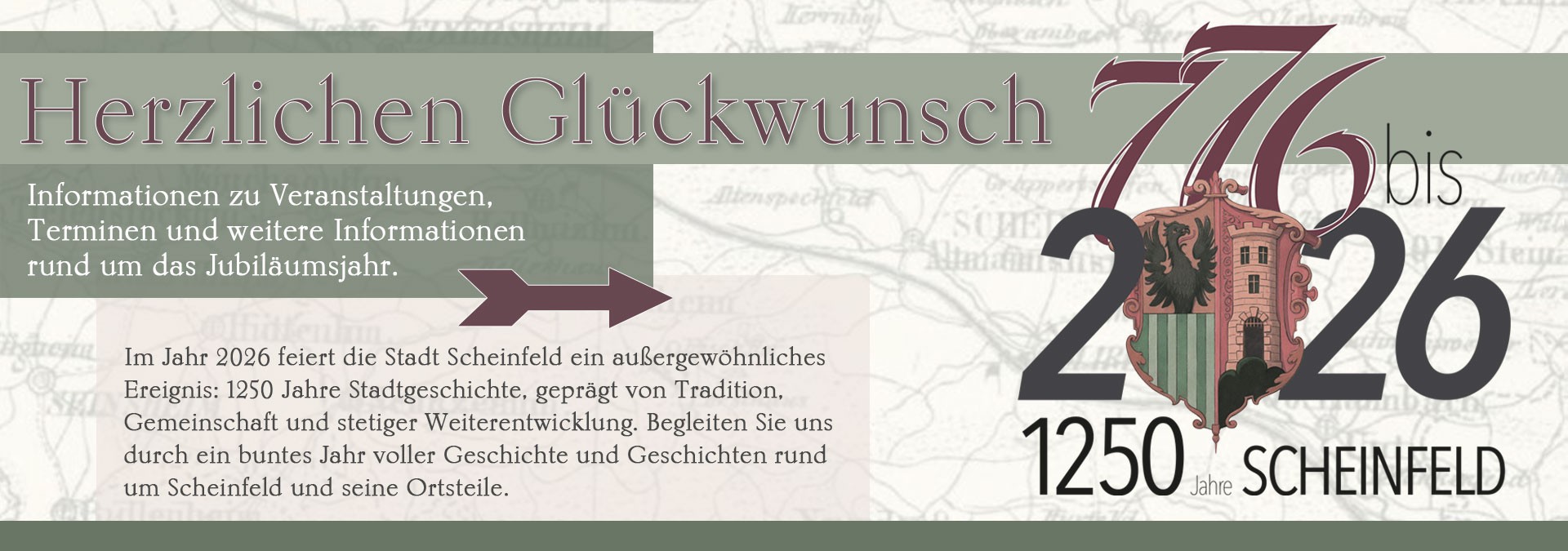 Informationen zum 1250-jährigen Gründungsjubiläum der Stadt Scheinfeld