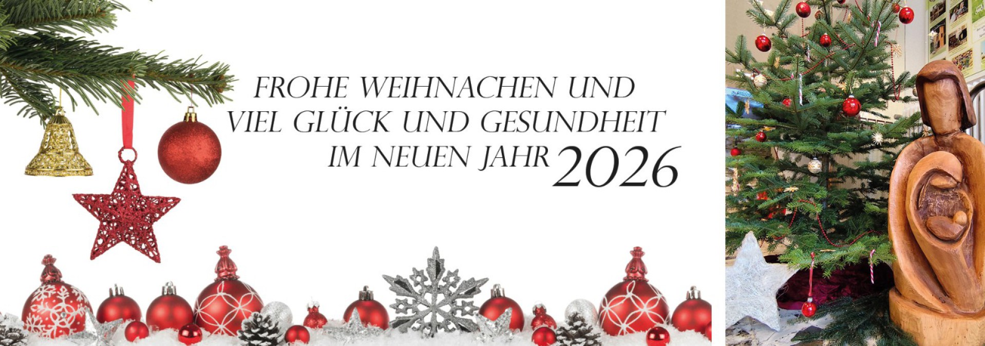 Weihnachtsgruss der Stadt Scheinfeld mit Bild einer Holzkrippe
